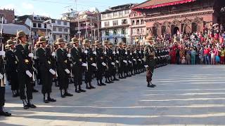 Nepali Army playing National Anthem of Nepal during IndraJatra Celebration [upl. by Idnem78]