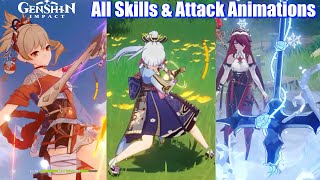 Genshin Impact  All 37 Characters Skills amp Attack Animations Inazuma Updated [upl. by Breh]