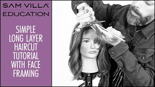 Simple Long Layered Hair Haircut Tutorial with Face Framing [upl. by Laurie]