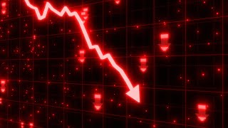 Stock Market Crash of Red Arrow Graph Going Down Into Recession 4K 60fps Wallpaper Background [upl. by Einotna]