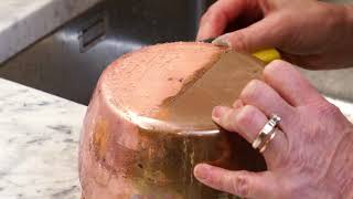 How to polish copper cookware with salt and lemon juice or vinegar [upl. by Eahsel]