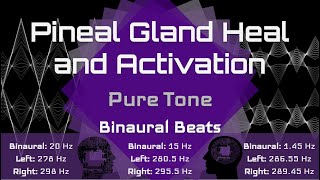 Pineal Gland Activation PURE TONE   Decalcify and Heal  Binaural Beats [upl. by Lynna856]