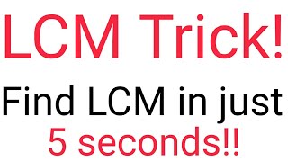 Fastest and Easiest way to find LCM [upl. by Corbett614]