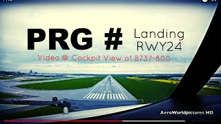 Landing  PRAGUE  Václav Havel Airport PRGLKPR Czech Republic  Cockpit view  RWY24 [upl. by Berthold]