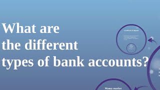 What are The Different Types of Bank Accounts [upl. by Graniela75]