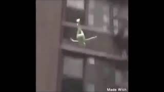 Kermit jumps off building meme [upl. by Ystap]