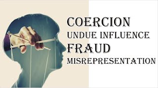 Coercion Undue Influence Fraud Misrepresentation  Indian Contract Act 1872  Law Guru [upl. by Attej]