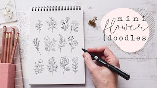 Mini Floral Doodles  Learn To Draw Simple Flowers [upl. by Torr]