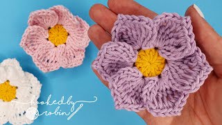 The Olivia Flower  How to Crochet a Simple Flower Easy Tutorial 🌺 [upl. by Je]