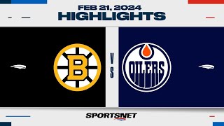 NHL Highlights  Bruins vs Oilers  February 21 2024 [upl. by Dorn531]