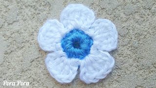 How To Crochet A Simple Flower I Easy Crochet Flower Tutorial For Beginners [upl. by Ariamat]