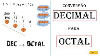 Conversão de DECIMAL para OCTAL [upl. by Assirrem844]