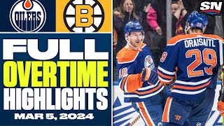 Edmonton Oilers at Boston Bruins  FULL Overtime Highlights  March 5 2024 [upl. by Oidivo271]