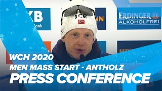 Antholz 2020 Men Mass Start Press Conference [upl. by Nodnarg]