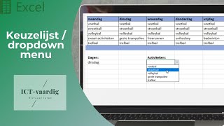 Excel  Keuzelijst dropdown menu [upl. by Shiller]