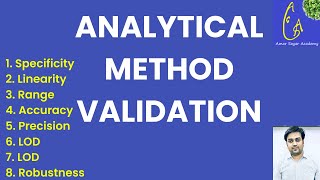 VALIDATION OF ANALYTICAL METHOD  Method validation  Validation of an analytical procedure [upl. by Crandell]