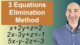 Solving Systems of 3 Equations Elimination [upl. by Greerson433]