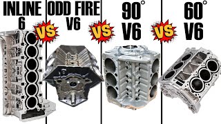 ENGINE BALANCE Inline 6 vs Odd fire V6 vs 90 degree V6 vs 60 degree V6 [upl. by Bundy]