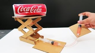 How to Make Hydraulic Powered Robotic Lift Crane From Cardboard [upl. by Salli]