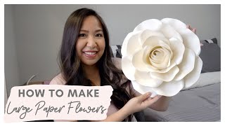 DIY LARGE PAPER FLOWERS ❀ CRICUT IS OPTIONAL  files can be found on Etsy [upl. by Ahsienel]