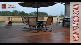 How to Acid Stain Concrete  DIY Acid Stained Concrete Patio [upl. by Yelah]