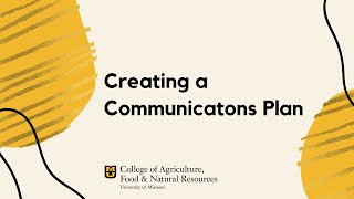 Creating a Communications Plan [upl. by Enaile]