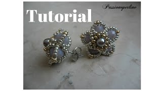 Tutorial orecchino a perno con cristalli e rocailles [upl. by Edge]