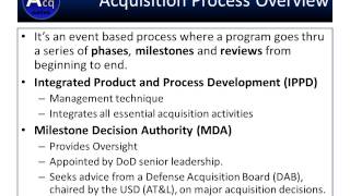 DoD Acquisiton Process Overview [upl. by Dame81]