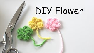 How to Crochet a Simple Flower  Easy Crochet Flower Appliqué  Small Crochet Flowers  Quick Craft￼ [upl. by Signe]