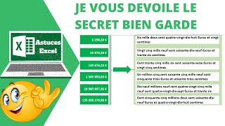 Comment convertir des chiffres en lettre sur Excel [upl. by Franklin]