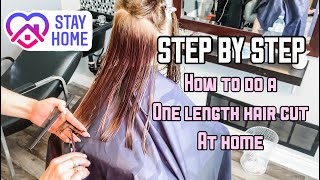 HOW TO CUT A ONE LENGTH HAIRCUT  HAIR TUTORIAL  STEP BY STEP [upl. by Spooner150]