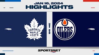 NHL Highlights  Maple Leafs vs Oilers  January 16 2024 [upl. by Keifer]