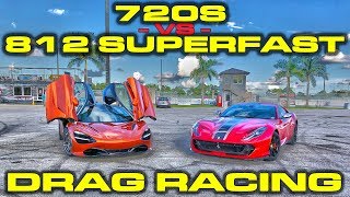 Ferrari 812 Superfast vs McLaren 720S 14 Mile Drag Racing with VBOX Data [upl. by Swainson742]