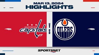 NHL Highlights  Capitals vs Oilers  March 13 2024 [upl. by Alyahsat539]