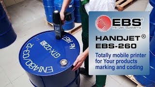 🇬🇧 HANDJET EBS260  Film 2  totally mobile ink jet printer  hand held portable [upl. by Anatlus]