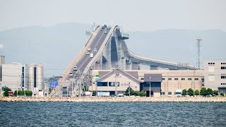 日本江島大橋  Japan walking cross Eshima Ohashi Bridge 2023 [upl. by Ledniahs]