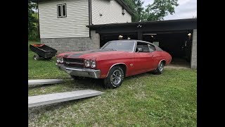 Survivor Cranberry Red 1970 Chevelle SS396 4 Speed Sees Daylight After 40 Year Hibernation [upl. by Morie]