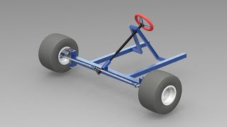 Gokart Steering Mechanism Model Working Animation in Solidworks [upl. by Otter822]