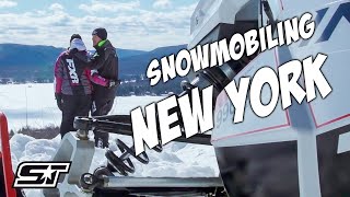 Snowmobiling in New York Hamilton CountyAdirondacks [upl. by Tirma82]