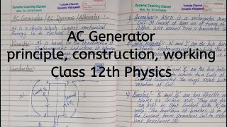 AC Generator Chapter 7 Alternating Current Class 12 Physics [upl. by Wieche]