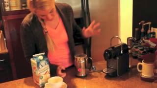 Nespresso Aeroccino Plus Frother Review Frothing Almond Milk [upl. by Pauline]